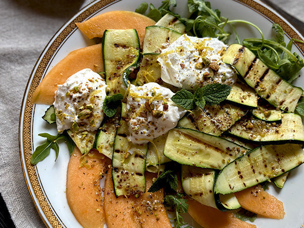 Courgettes grillées dukkah pistache