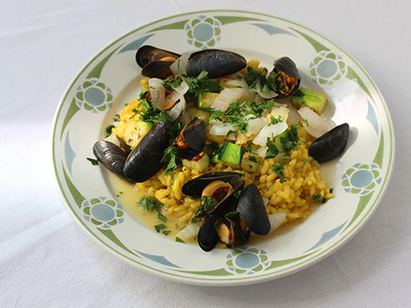 Recette de la rentrée : moules et risotto safrané