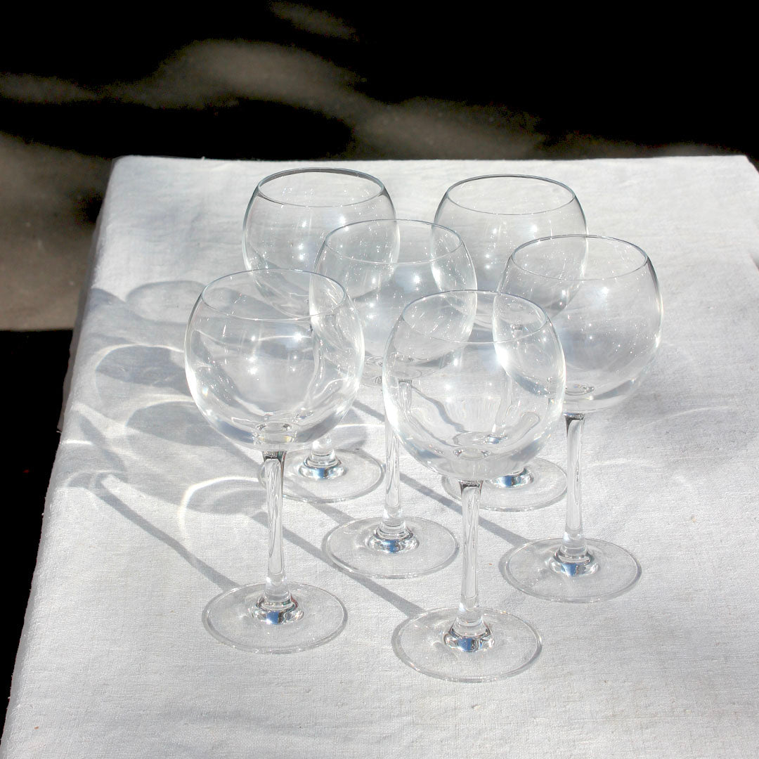 6 grands verres ballon à pied