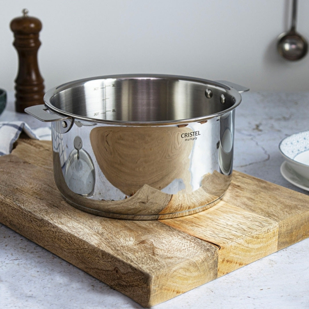 Casserole en inox 18/10 cinq couches manche amovible