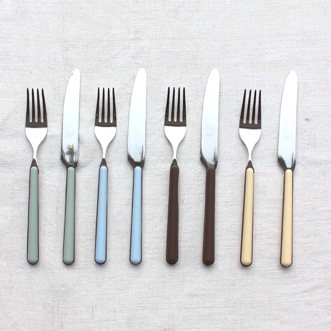 Couverts en inox manche bleu ciel