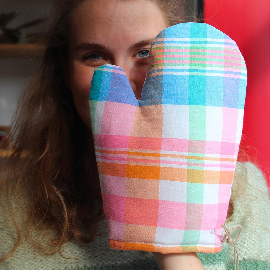 Gant de cuisine coloré upcyclé - ensemble creation