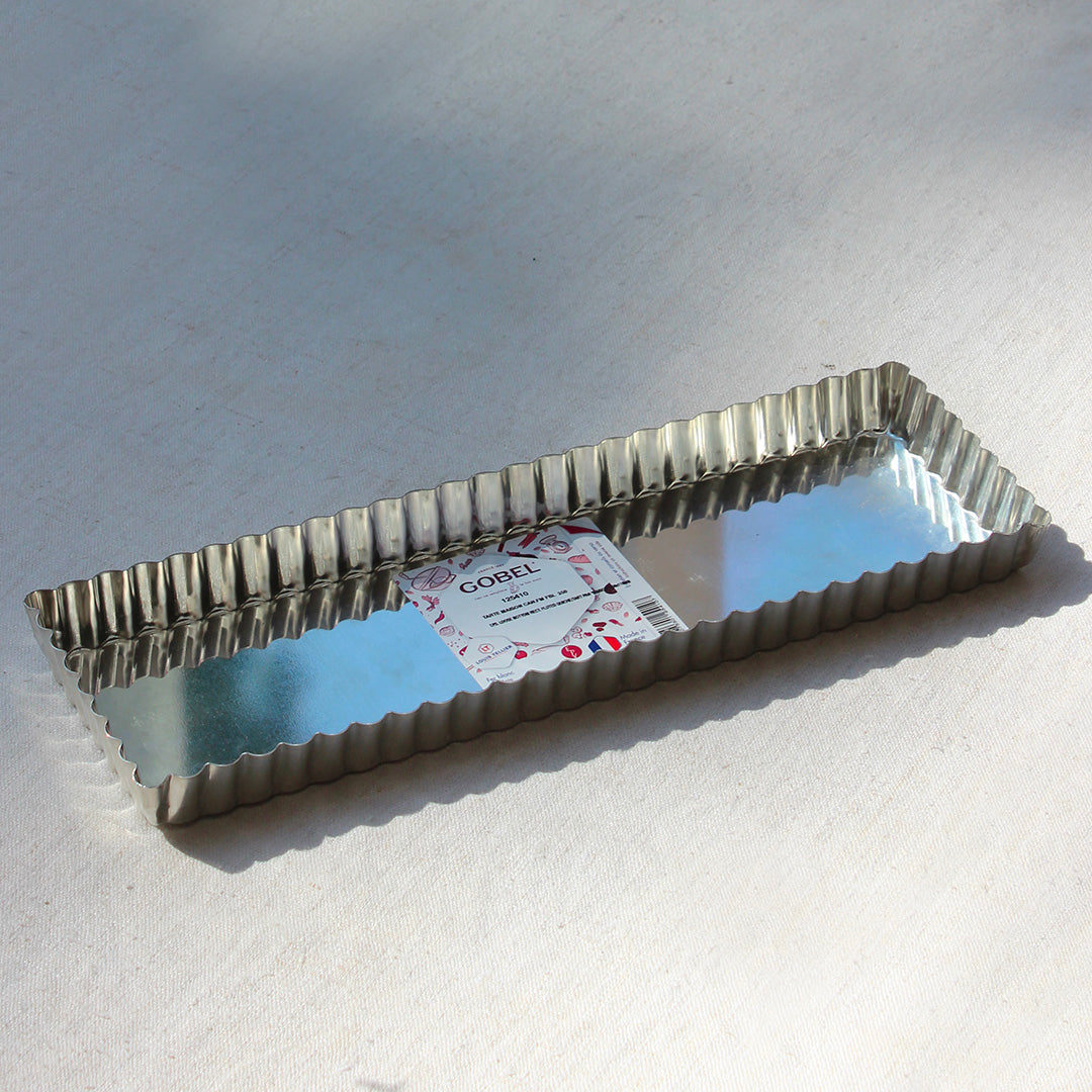 Moule à tarte rectangulaire en fer blanc