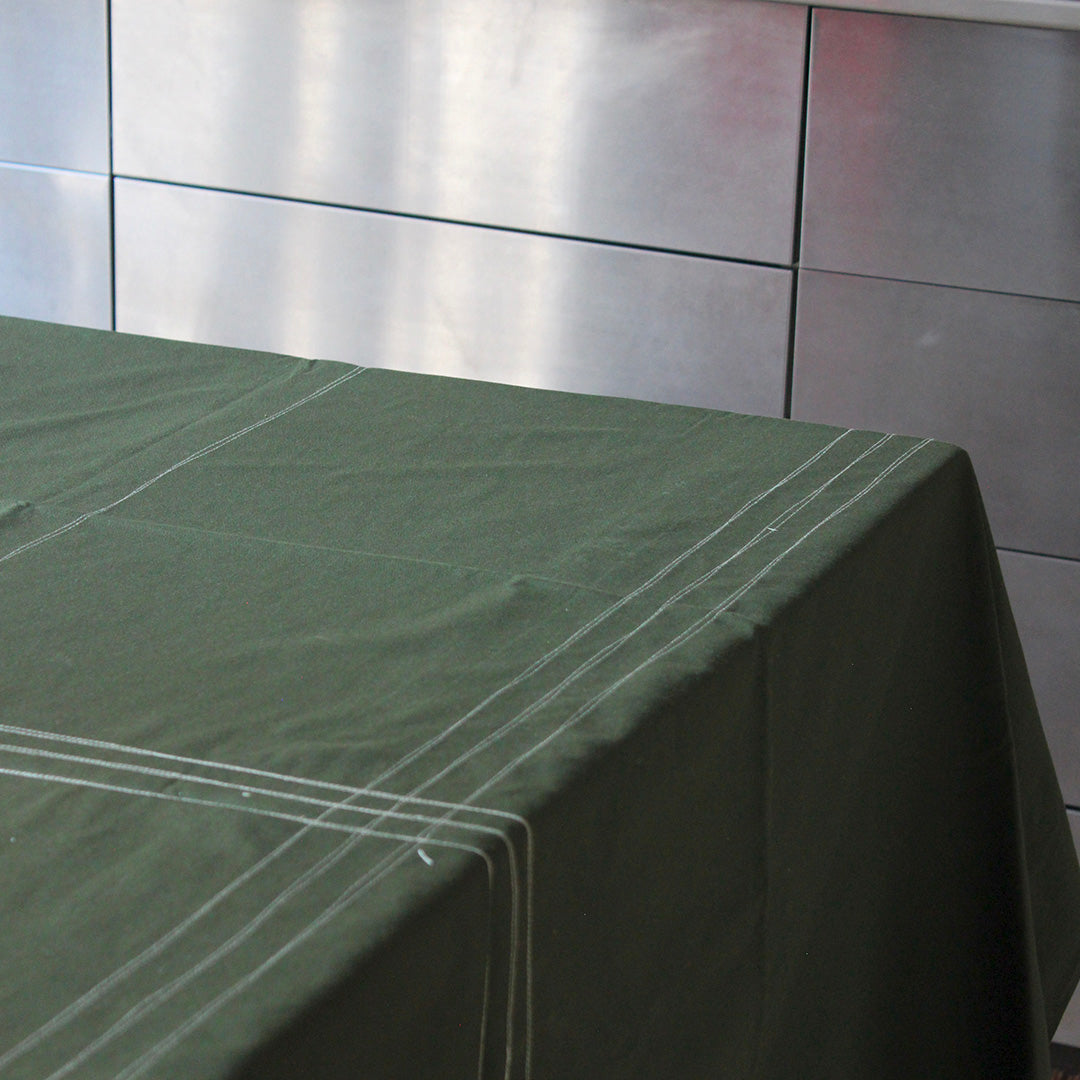 Nappe kaki surpiqure beige