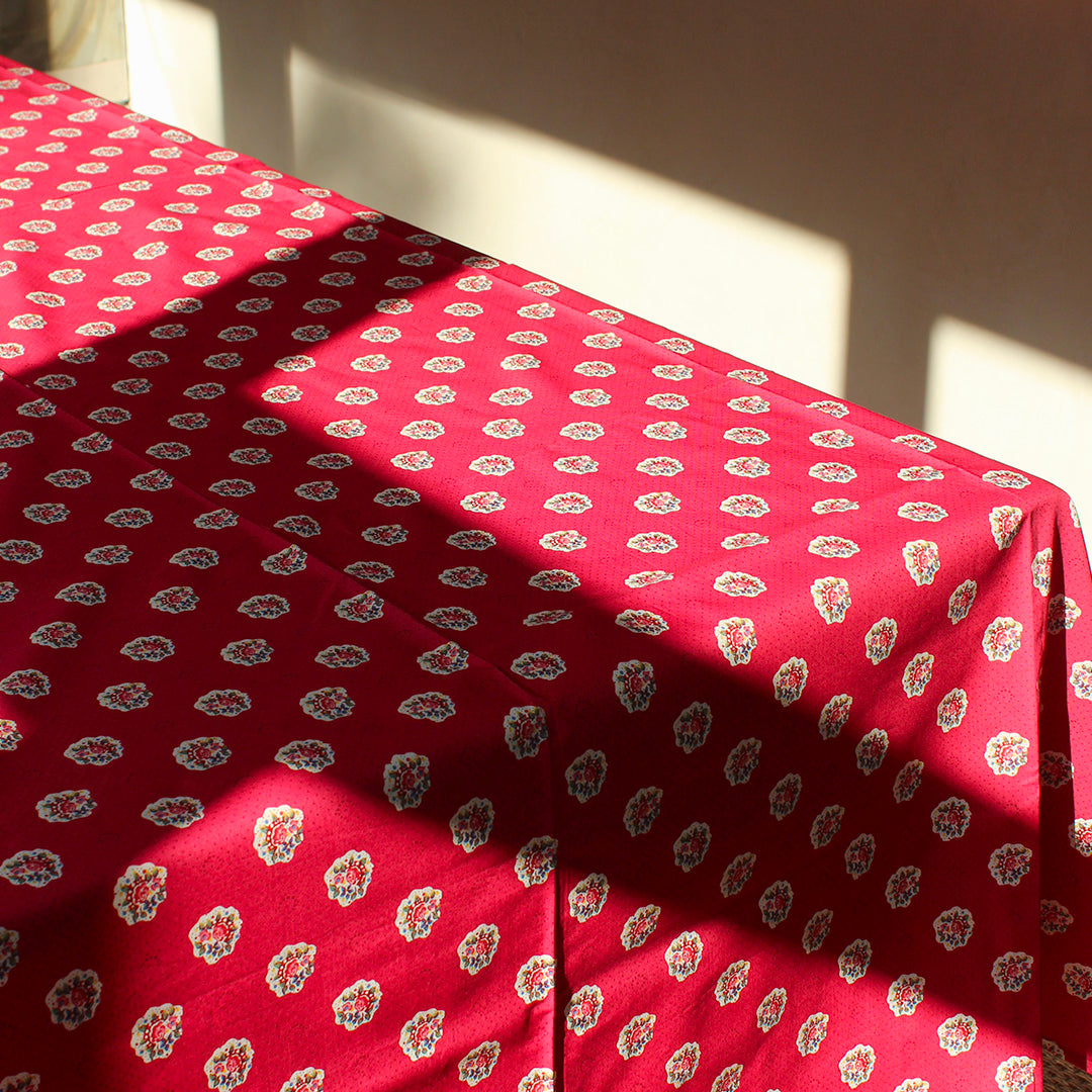 Nappe Carrée Provençale grenadine calissons 100% coton Nappe Carrée Provençale grenadine calissons 100% coton
