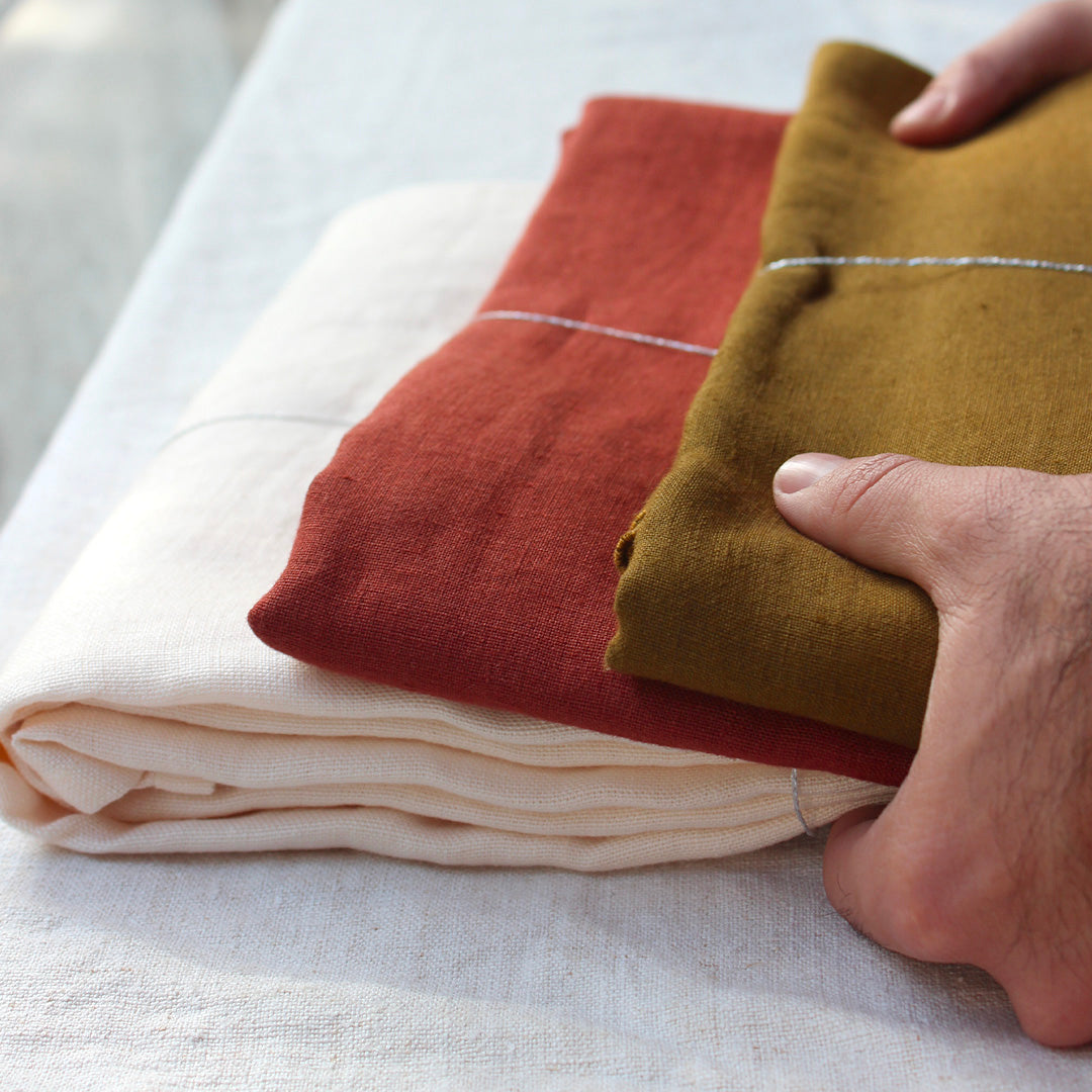 Nappe Volière 100% lin Le jacquard Français Fabrication française