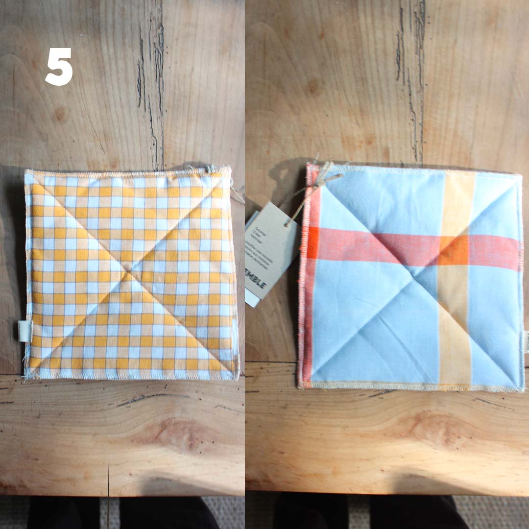 Manique de cuisine colorée upcyclée