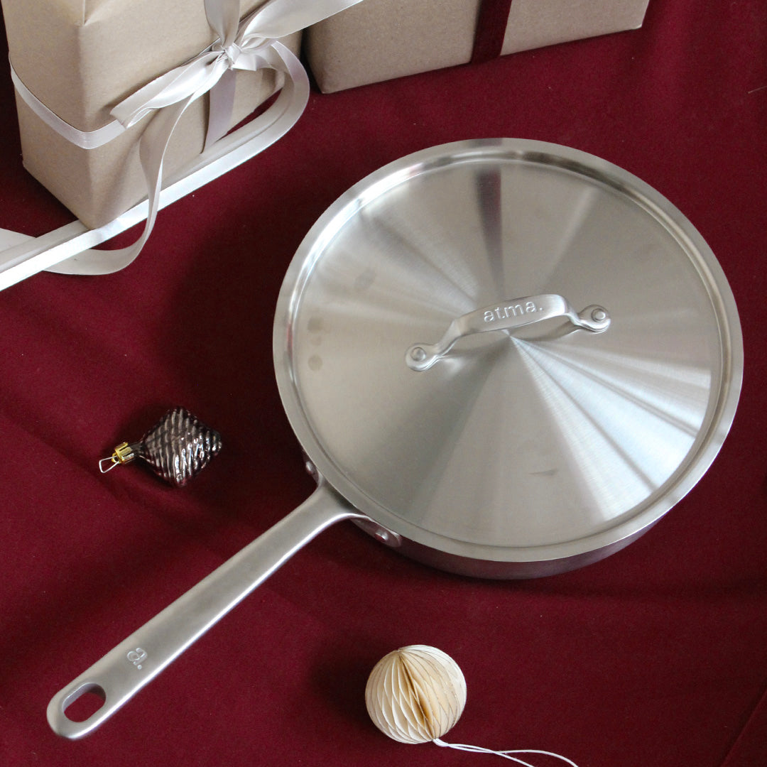 Sauteuse en inox 18/10 brossé manche fixe