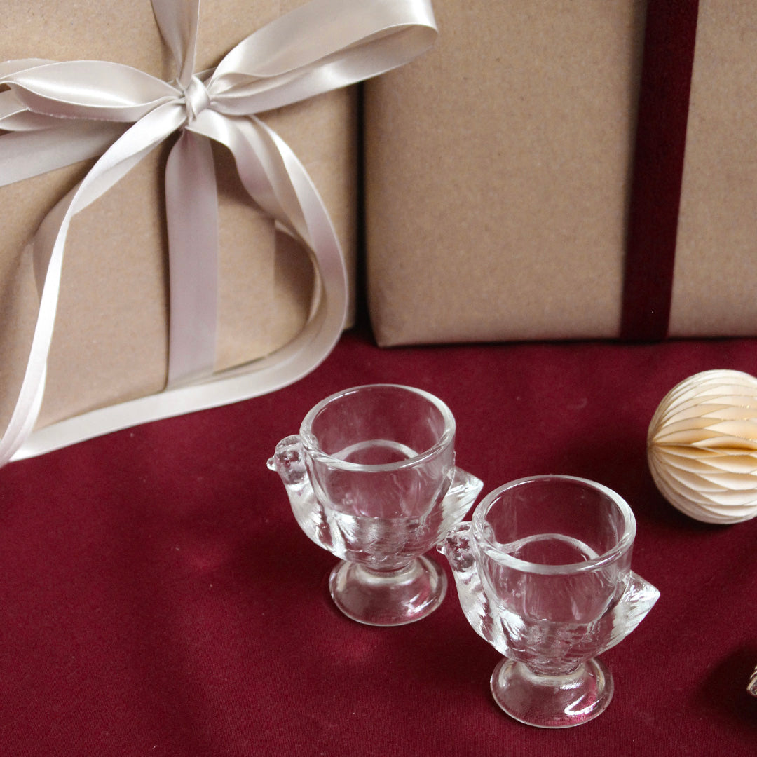 Coquetiers poule en verre