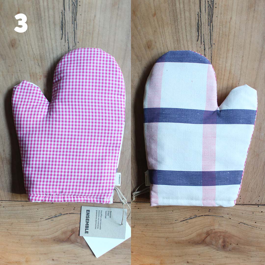 Gant de cuisine coloré upcyclé