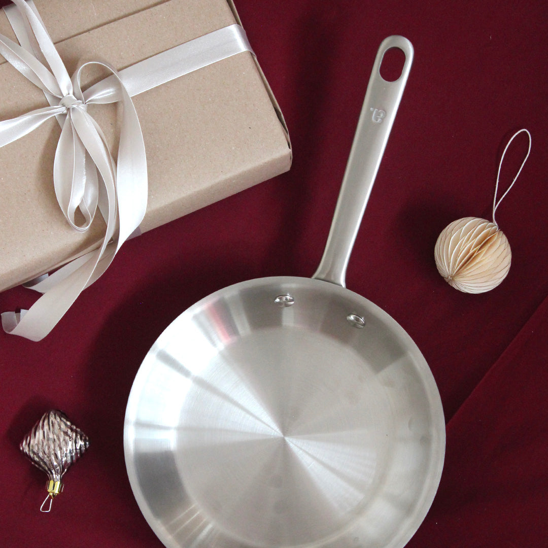 Poêle en inox 18/10 manche fixe