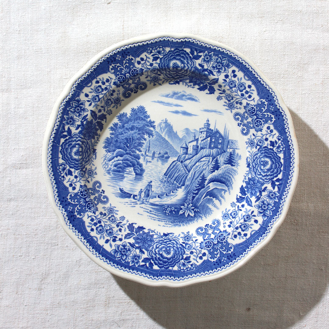 Lot de six assiettes creuses au décor bleu Burgenland