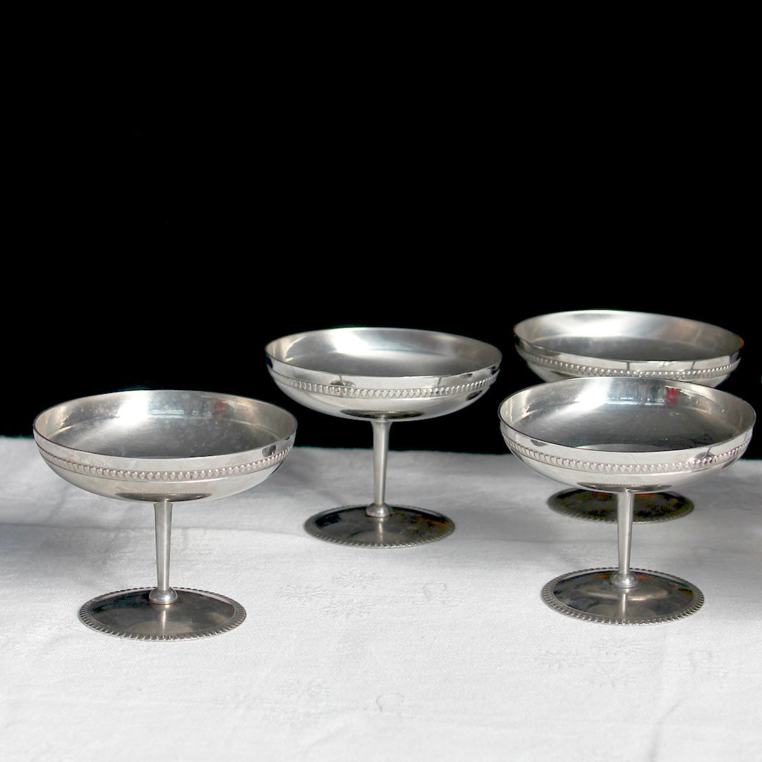 6 coupes à glace en métal inox