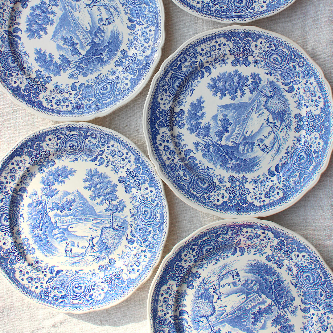 Assiettes au décor bleu Burgenland