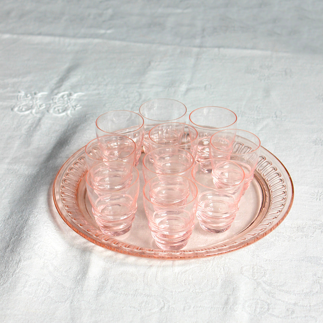 Plateau de petits verres années 60