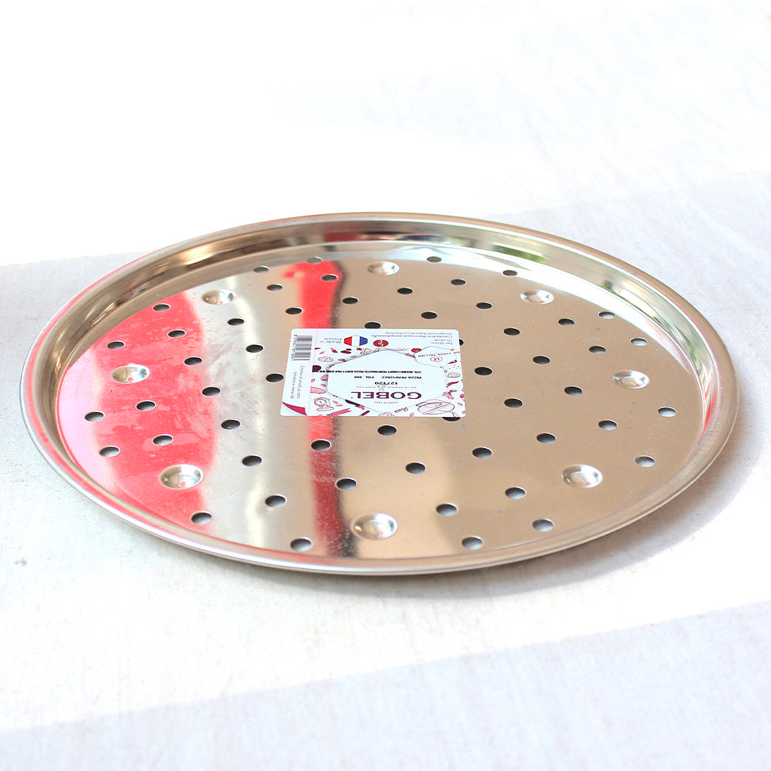 Plaque à pizza en fer blanc