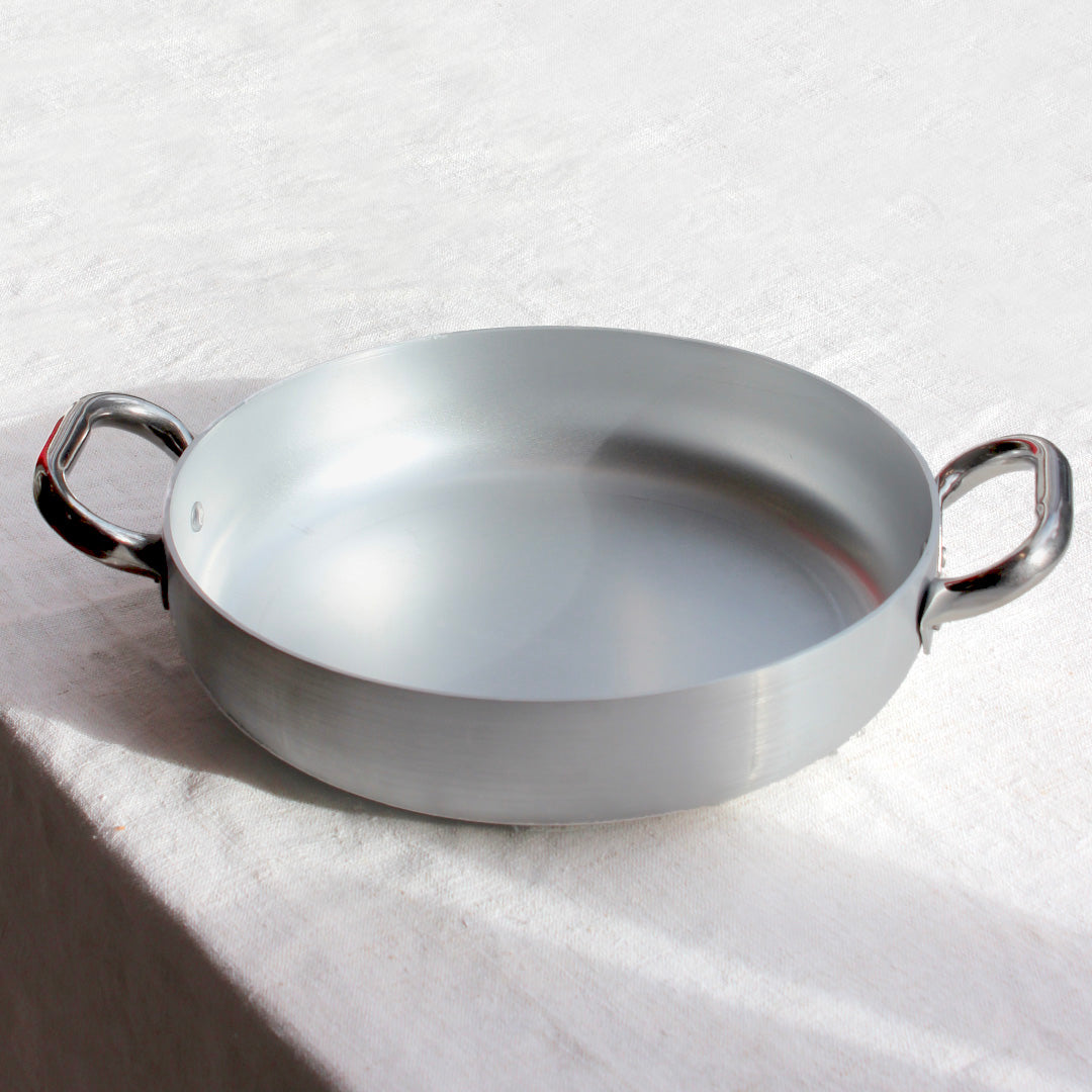 Plat rond en inox et aluminium