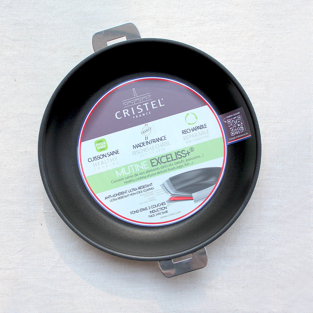 Poêle en inox 18/10 antiadhésive avec manche amovible