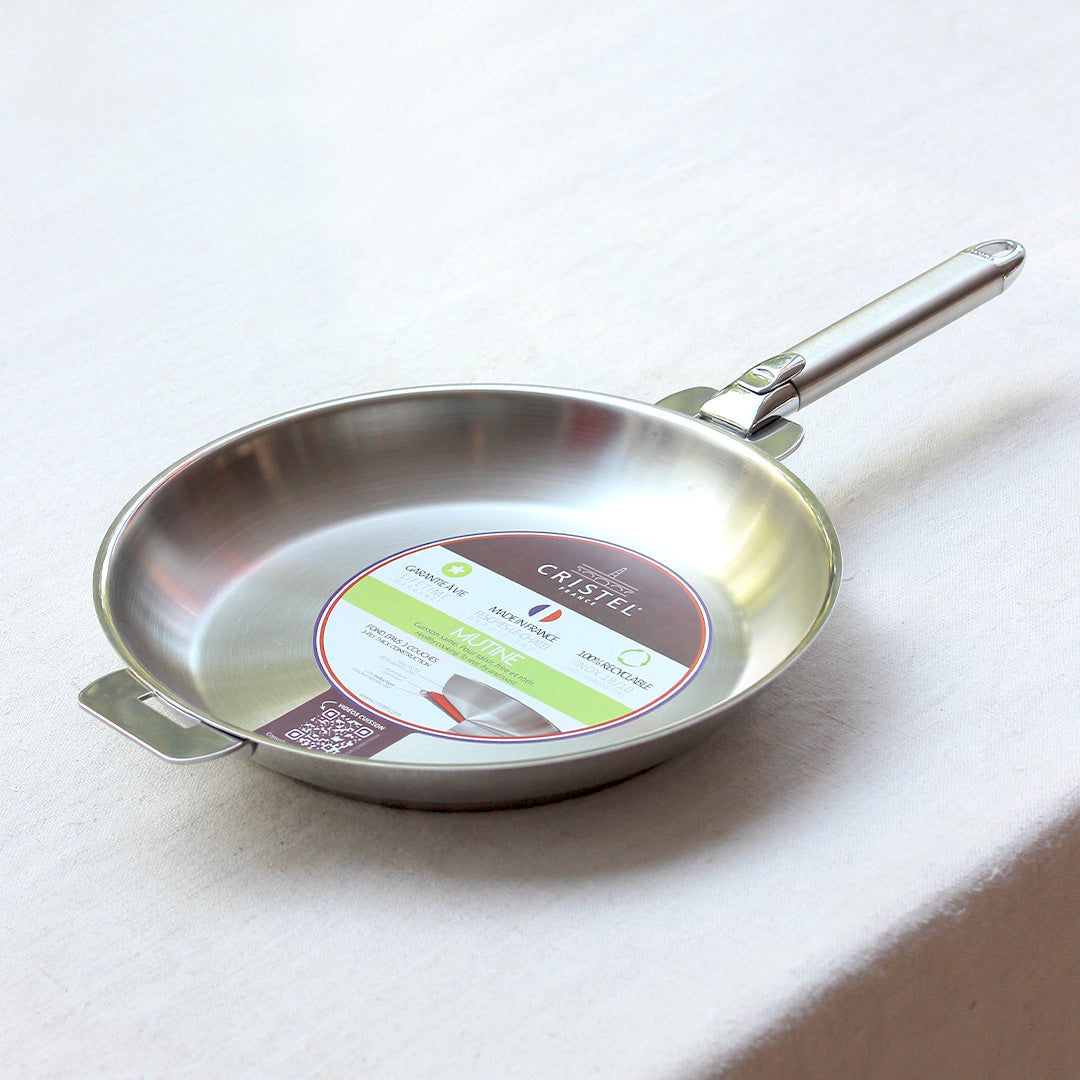 Poêle inox 18/10 manche amovible