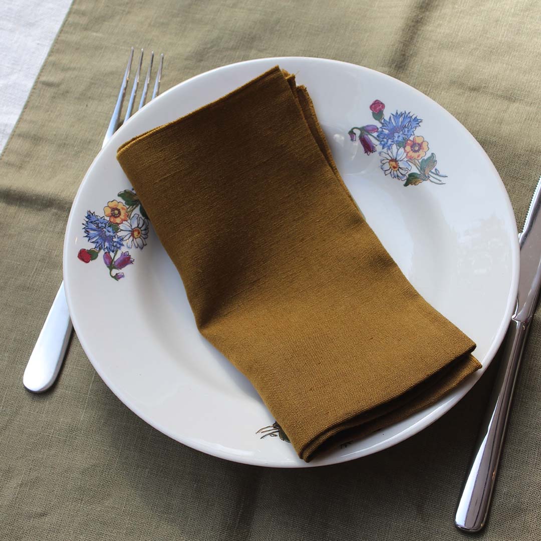 Serviettes de table 100% lin uni
