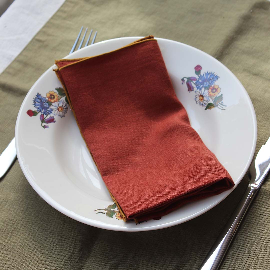 Serviettes de table 100% lin uni