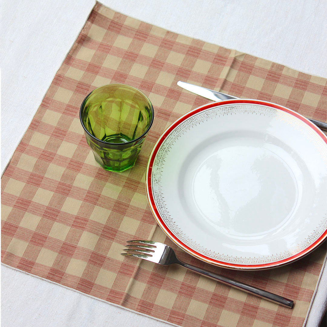4 serviettes tartan sauge