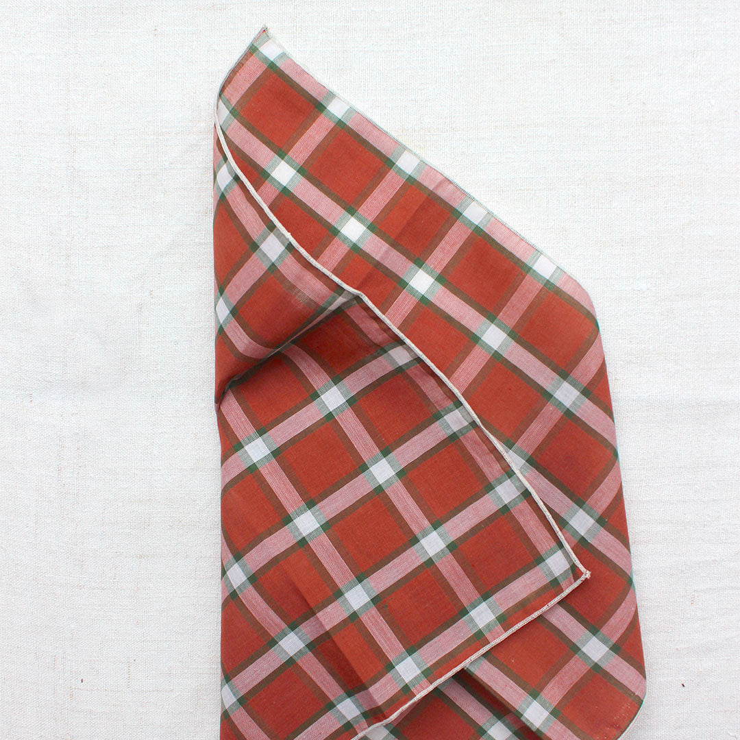4 serviettes tartan brique