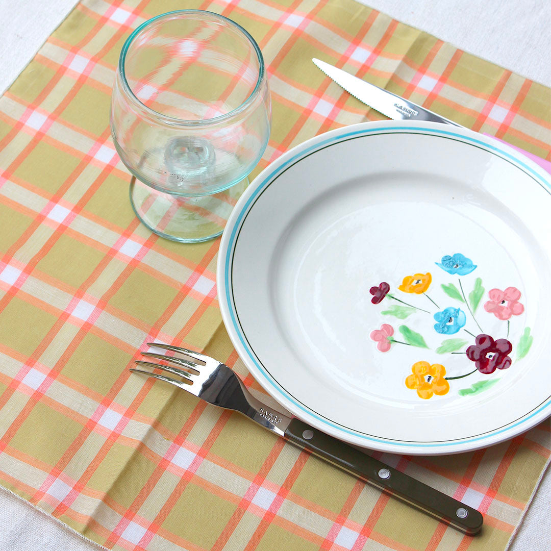 4 serviettes tartan pistache