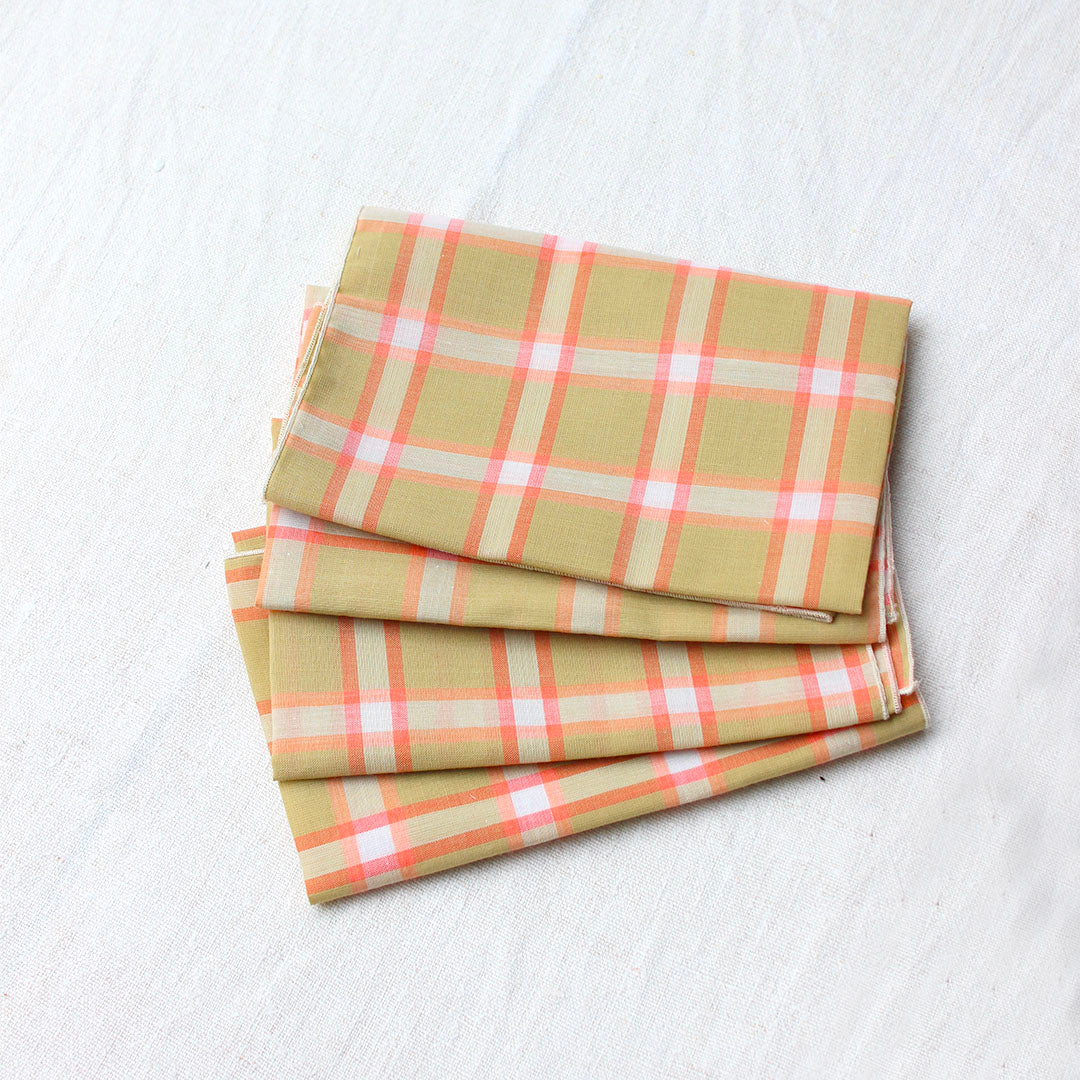 4 serviettes tartan pistache