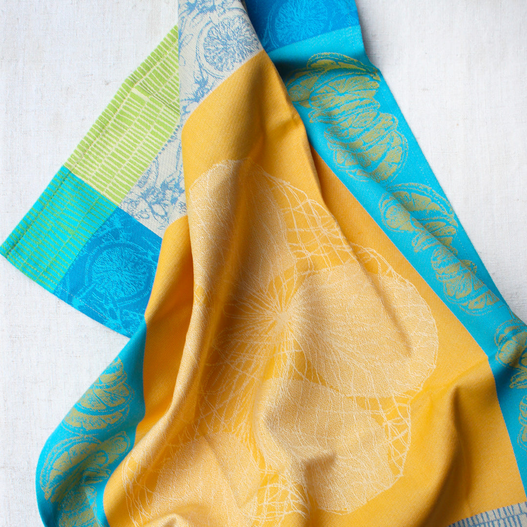 Torchon 100% coton à motifs colorés