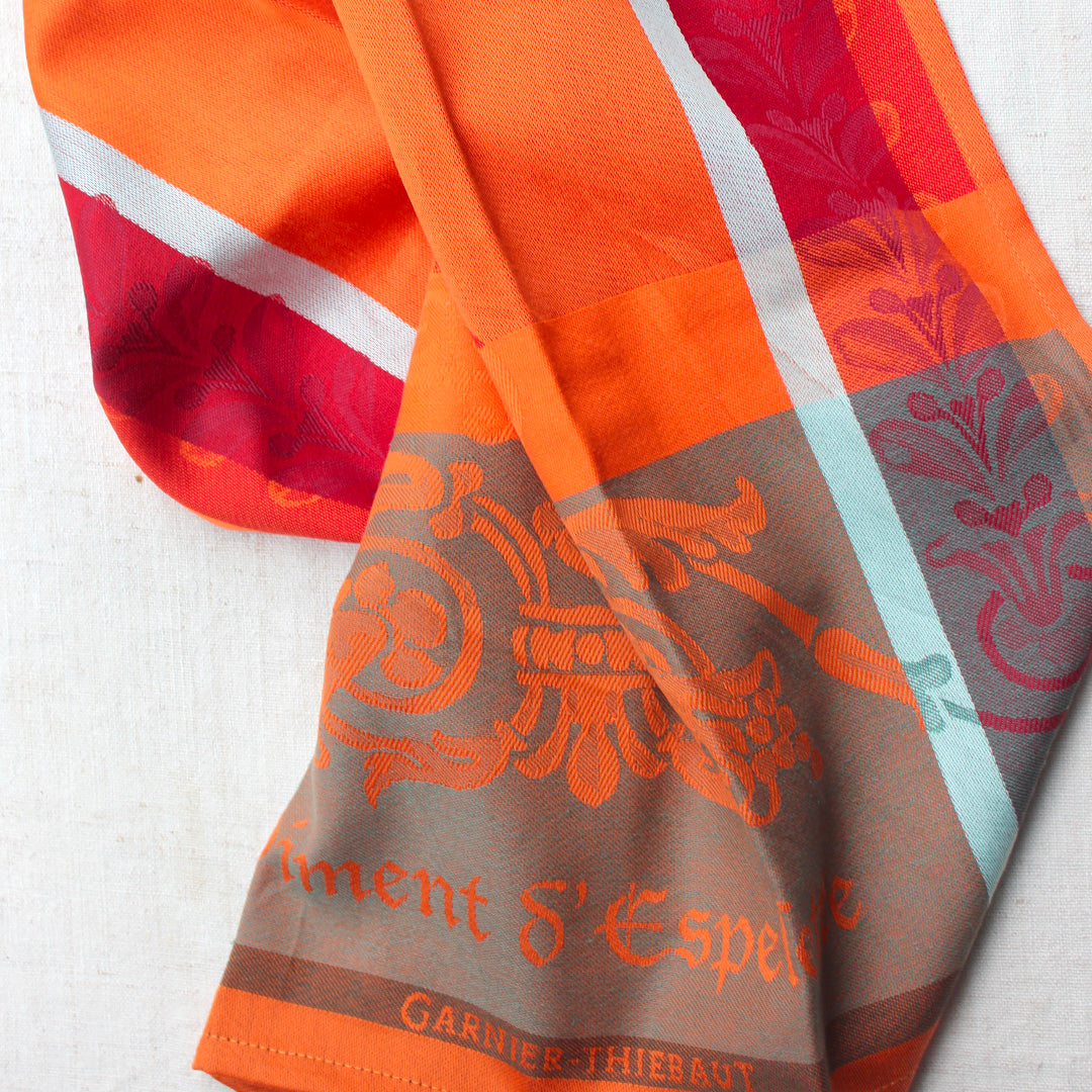 Torchon 100% coton à motifs colorés