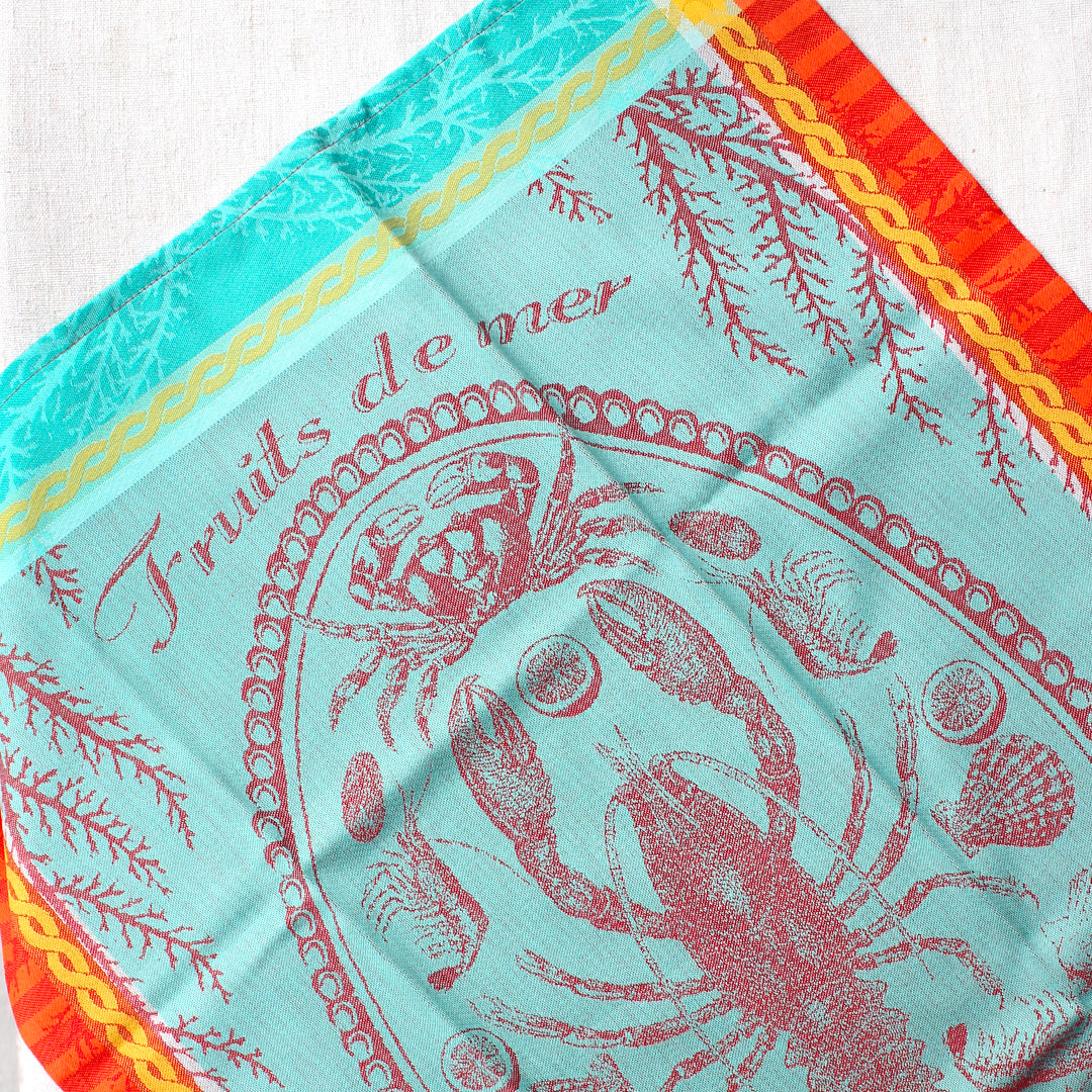 Torchon 100% coton à motifs colorés