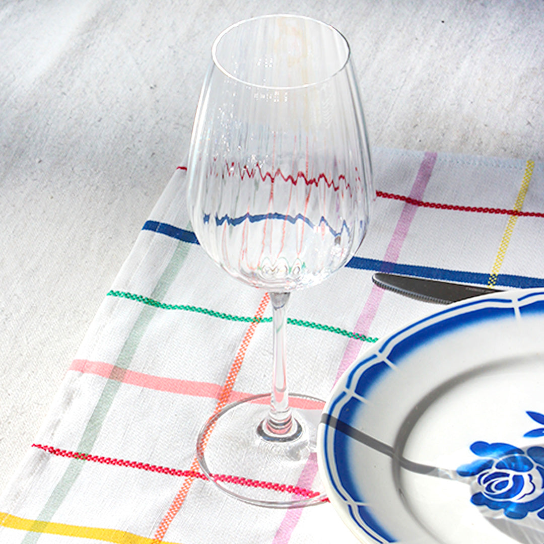 6 verres à vin au buvant ondulé