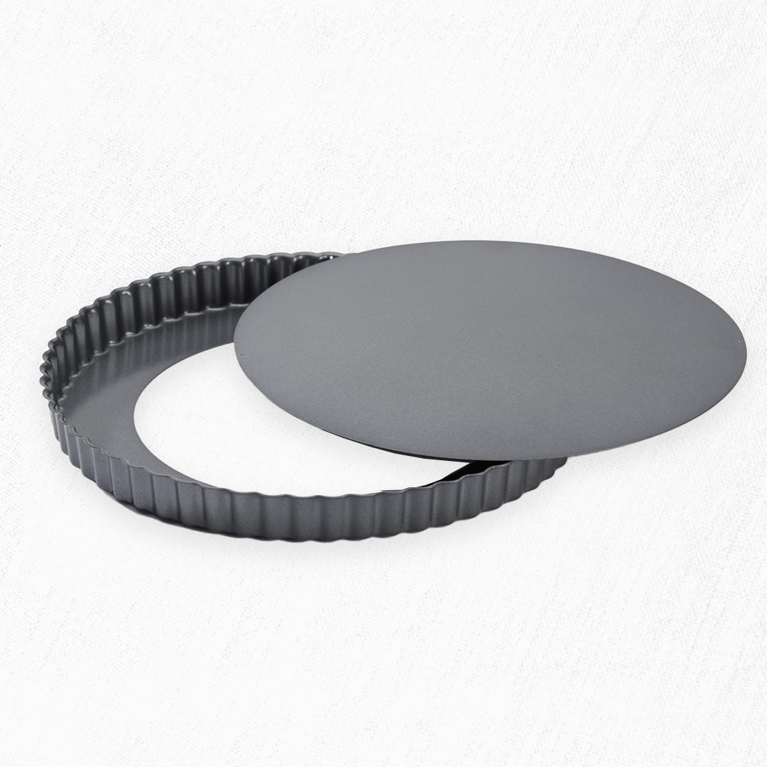 Moule à tarte rond à fond amovible, acier antiadhésif
