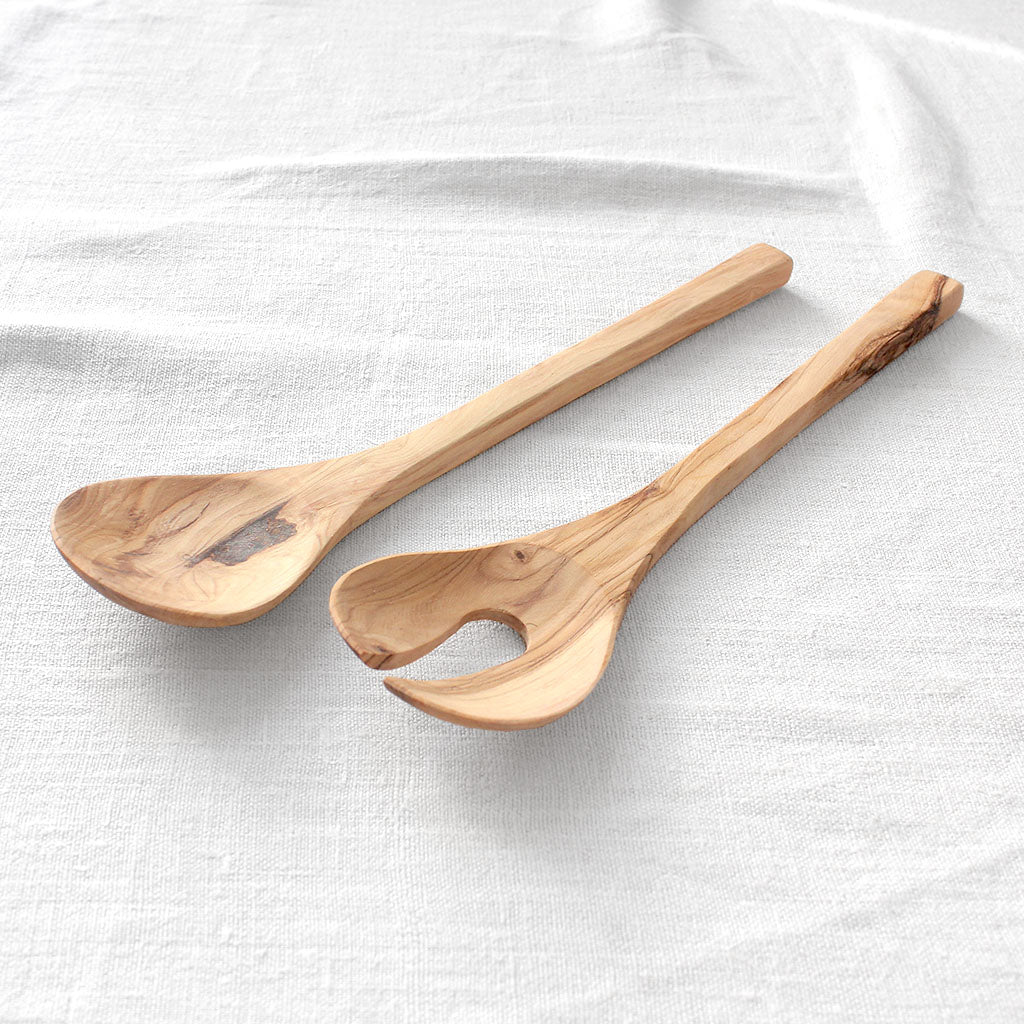 Couverts à salade en bois d’olivier