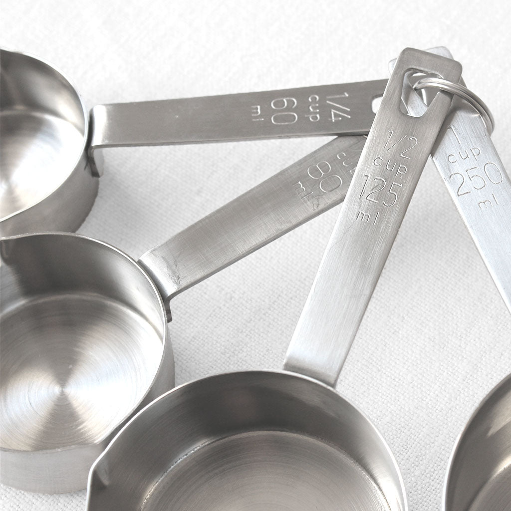 quatre cuillères mesures en inox