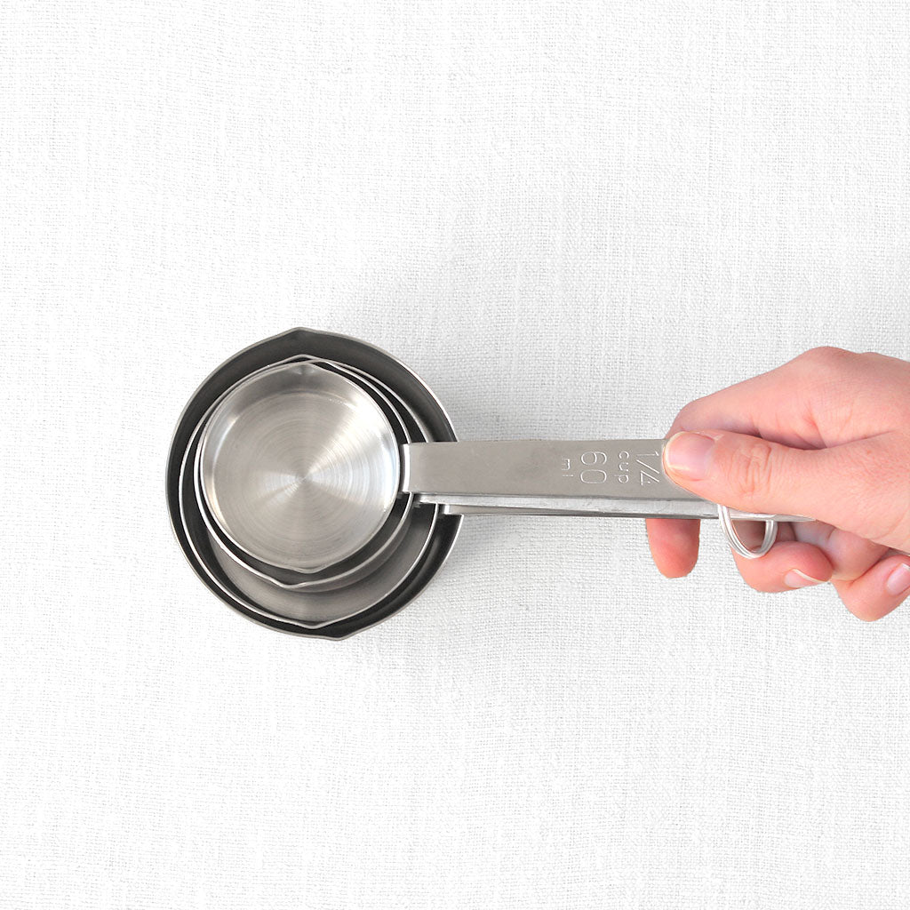 quatre cuillères mesures en inox
