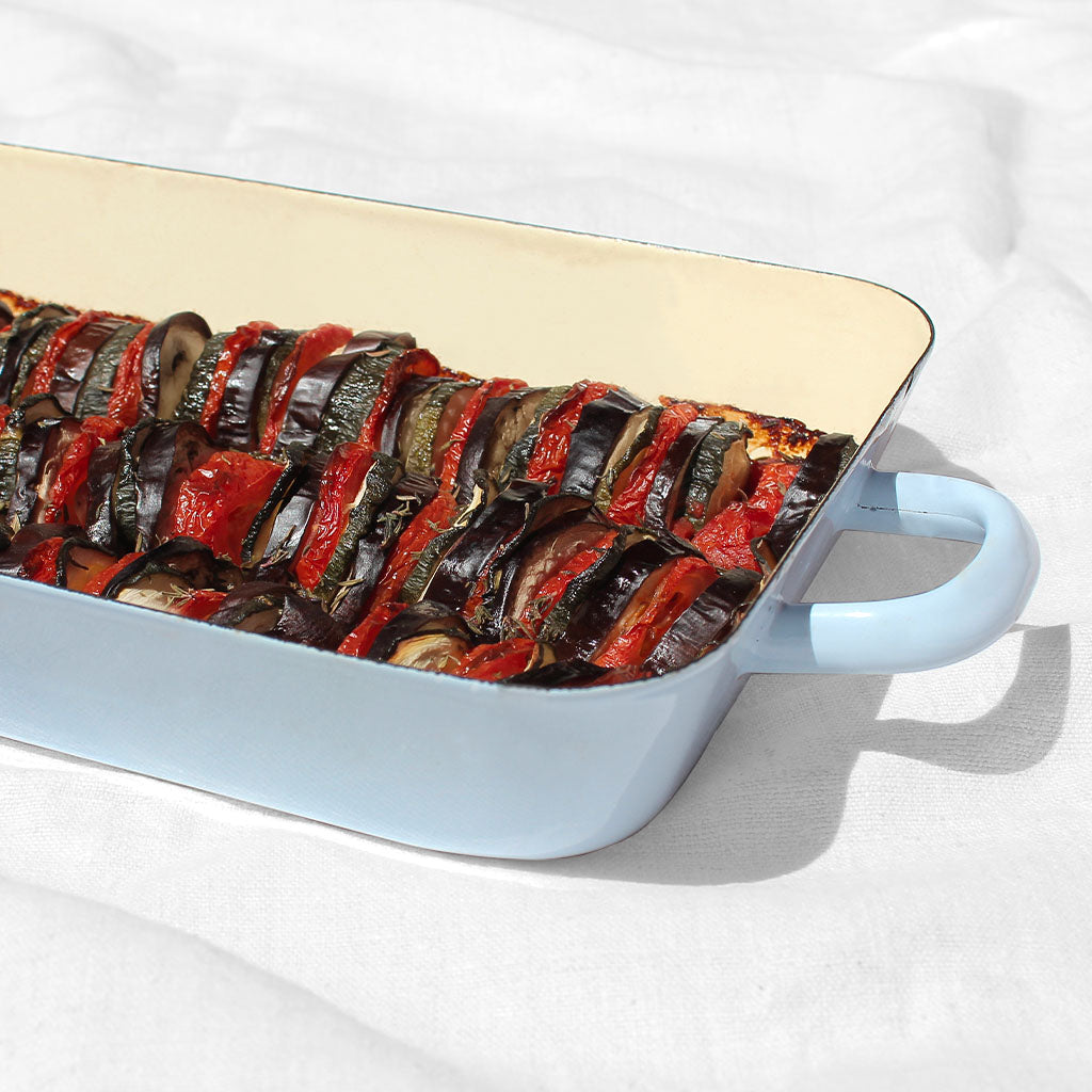 petit plat à gratin bleu