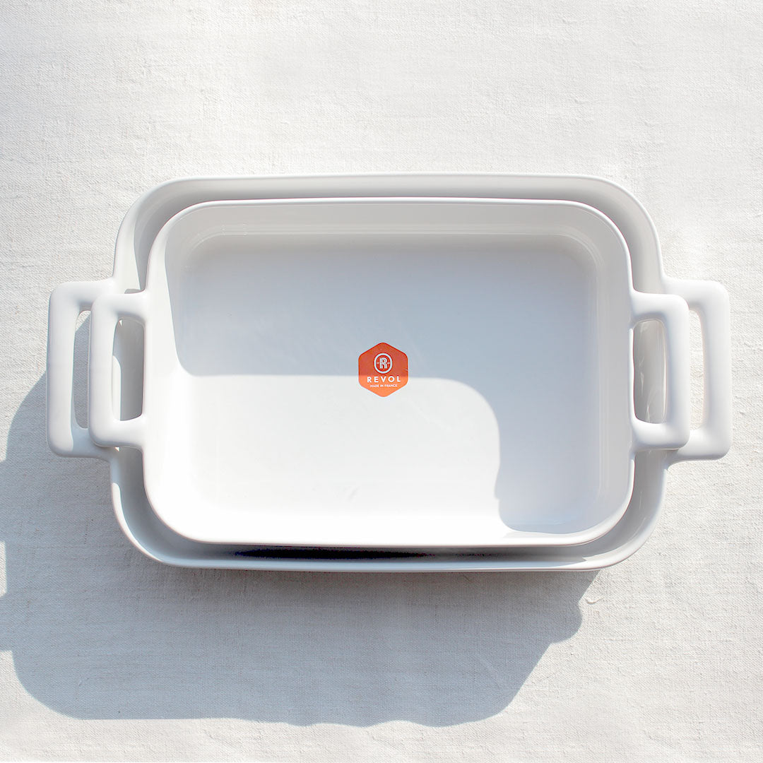 Plat à four rectangulaire en porcelaine revol