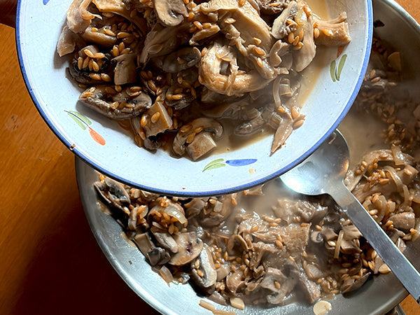 Petit épeautre aux champignons