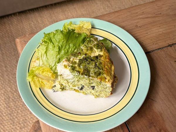 Frittata légumes verts, menthe, ricotta