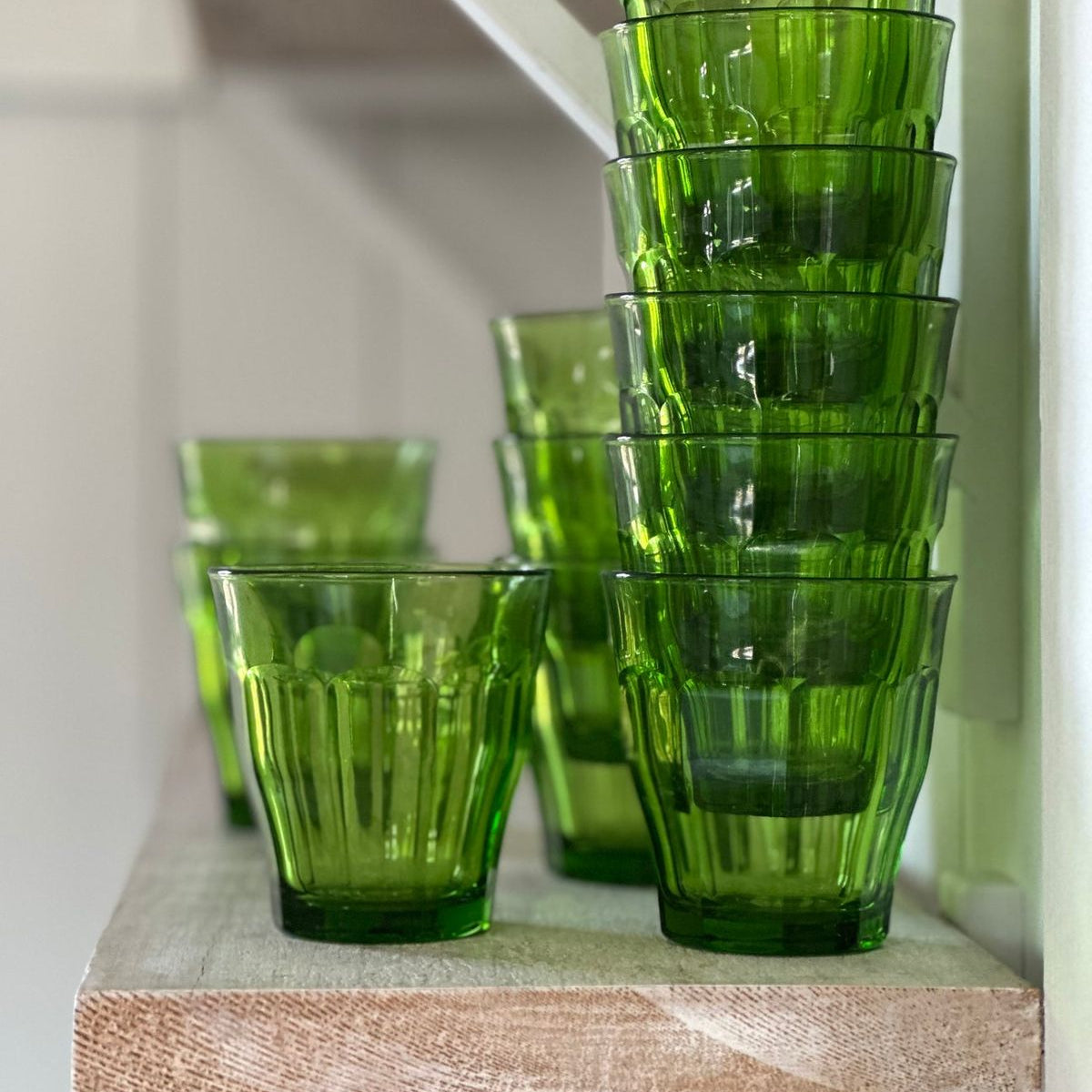 6 verres Duralex vert