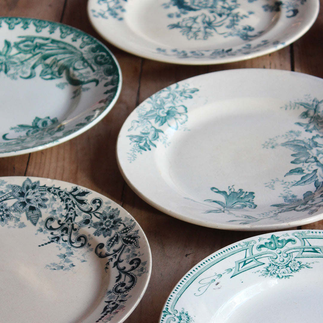 6 assiettes ter de ferre dépareillées