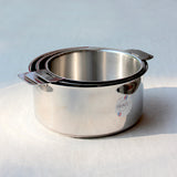 Casserole en inox avec poignée amovible