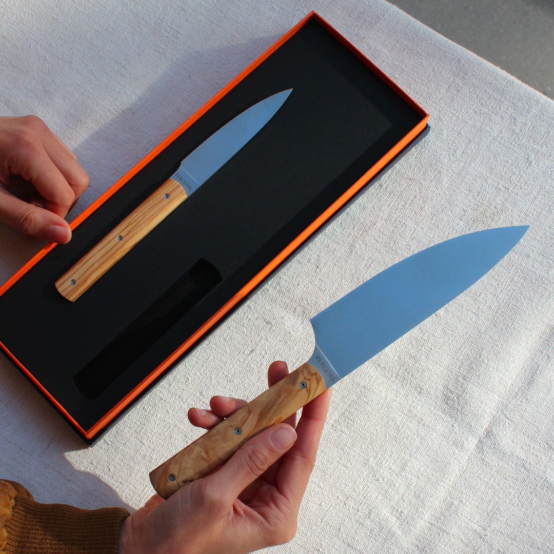 Coffret couteaux de cuisine manche olivier 9.47