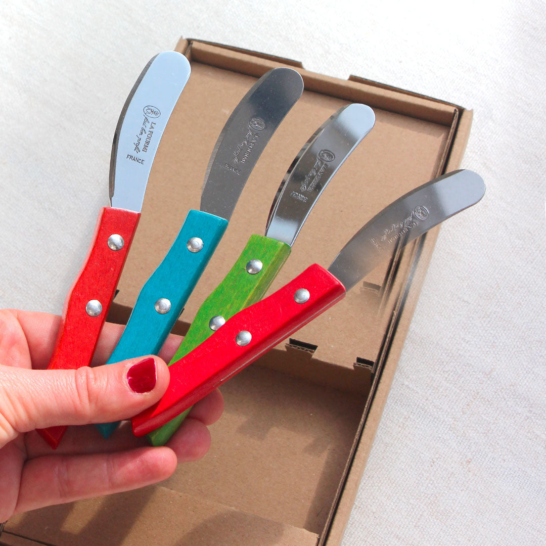 Coffret de quatre tartineurs colorés