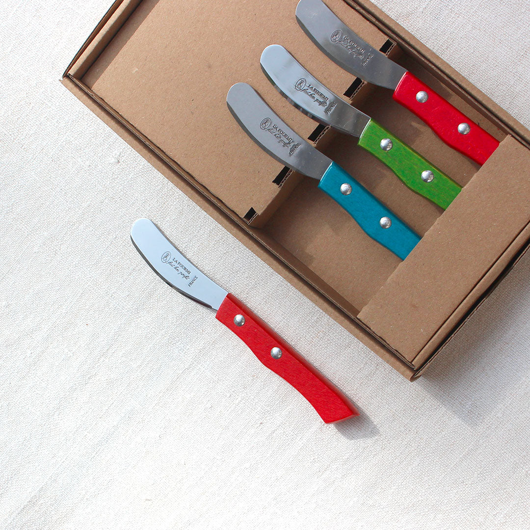Coffret de quatre tartineurs colorés