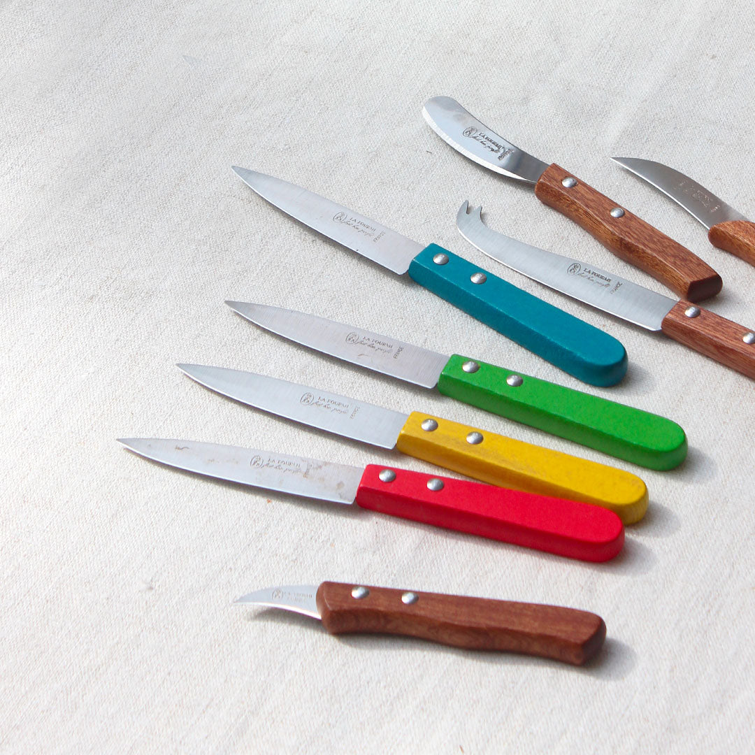 Couteau d'office manche en bois coloré