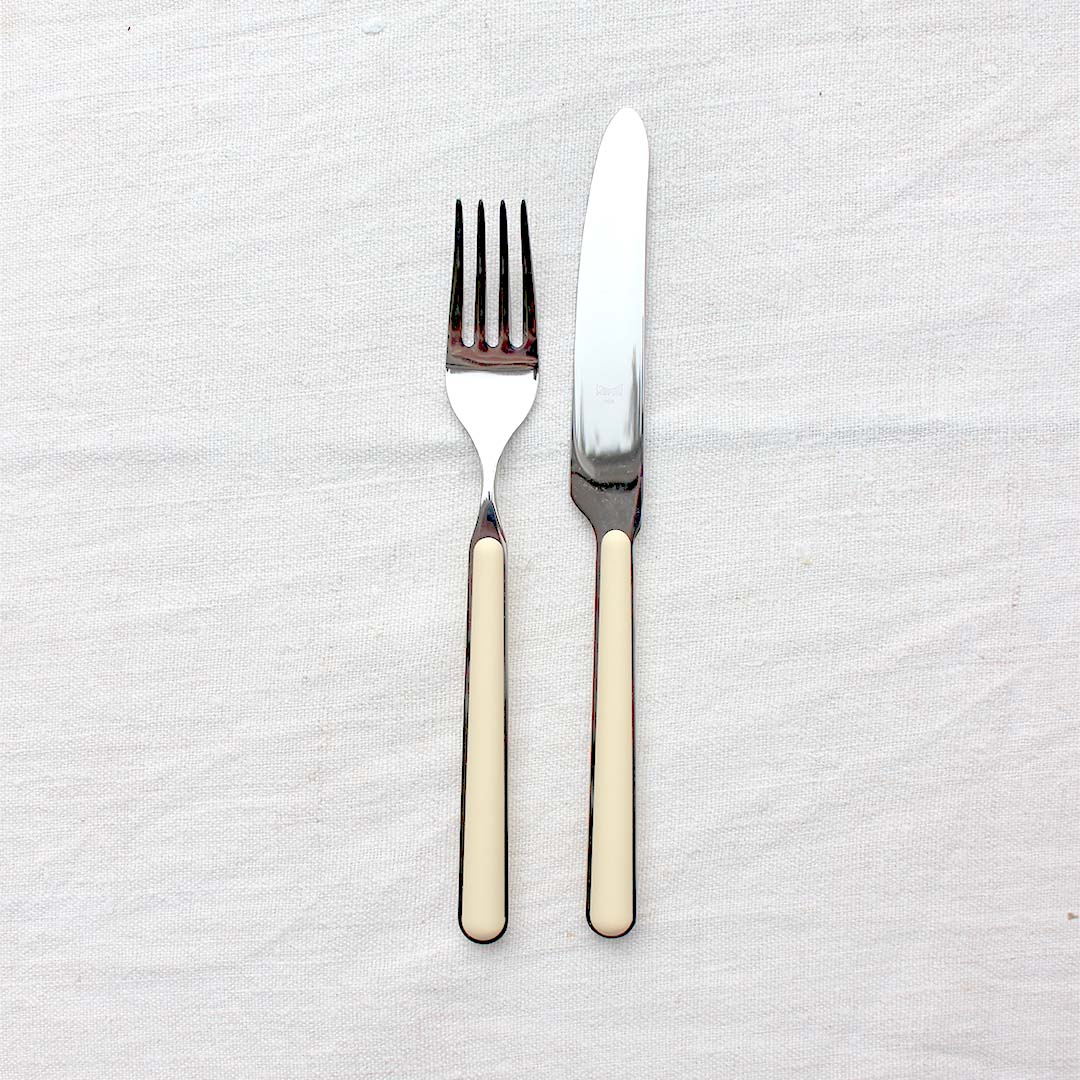 Couverts en inox manche vanille