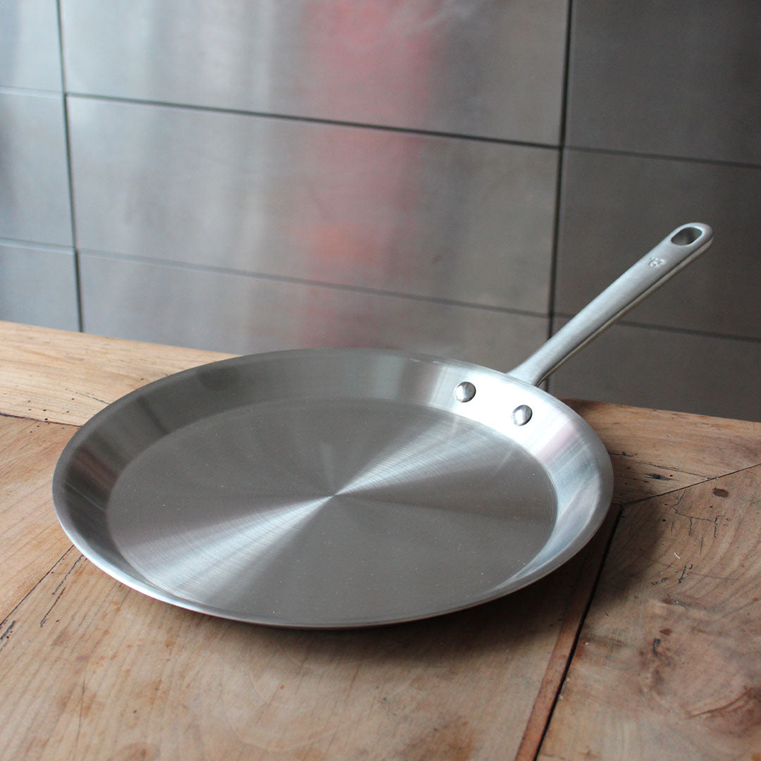 Crêpière en inox 18/10 manche fixe